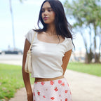 LANG&LU MAGNOLIA Lace Top_IVORY