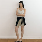 LINGSEOUL stripe button sleeveless-ivory