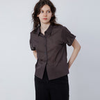 malinn roll up shirt (brown)