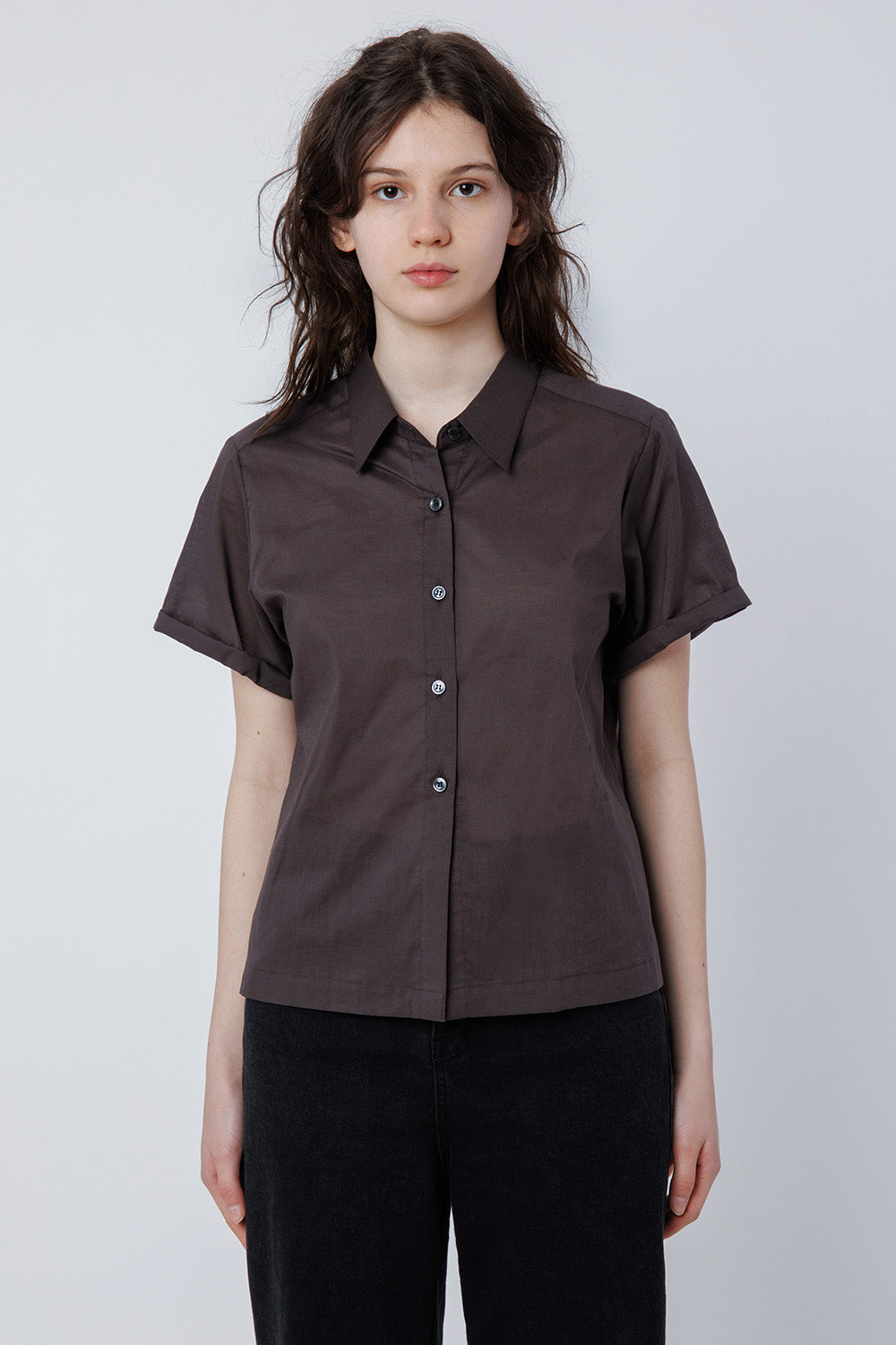 malinn roll up shirt (brown)