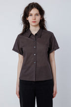 malinn roll up shirt (brown)