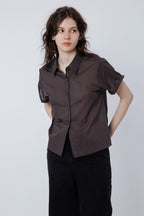 malinn roll up shirt (brown)