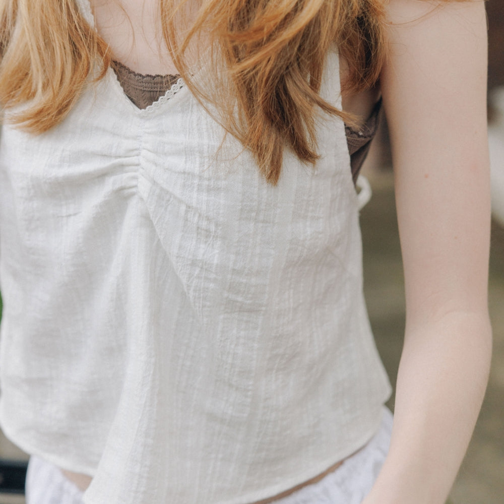 DEPOUND halter sleeveless blouse - white