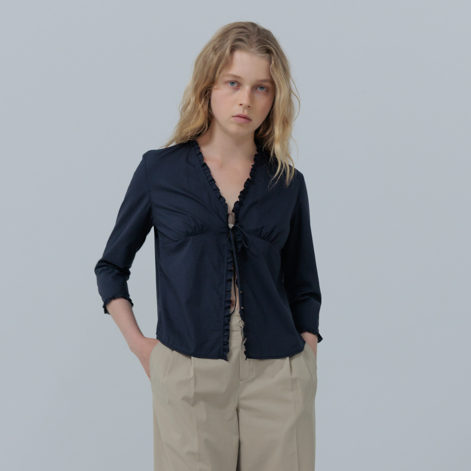 HAAG a natural blouse (navy)