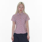 ames worldwide CHECK SHORT SLEEVE SHIRTS PINK