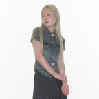 ames worldwide DENIM SHORT SLEEVE SHIRTS BLUE