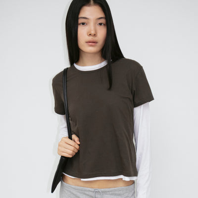 Fine Cotton Jersey Short Sleeve (White / Black / Brown)