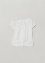 MOAT CAP-SLEEVE LACE BLOUSE (sand ivory)