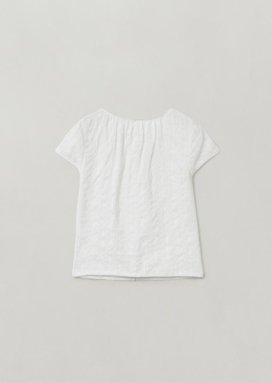 MOAT CAP-SLEEVE LACE BLOUSE (sand ivory)