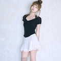 REISEMIYAA Lily halterneck lace top [BLACK]