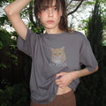 CENTAUR.KR DORRIS CAT WASHED T-SHIRT_CHARCOAL