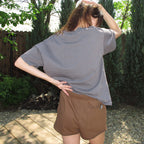 CENTAUR.KR DORRIS CAT WASHED T-SHIRT_CHARCOAL