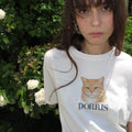 CENTAUR.KR DORRIS CAT WASHED T-SHIRT_WHITE