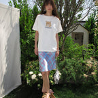 CENTAUR.KR DORRIS CAT WASHED T-SHIRT_WHITE