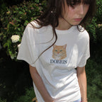 CENTAUR.KR DORRIS CAT WASHED T-SHIRT_WHITE
