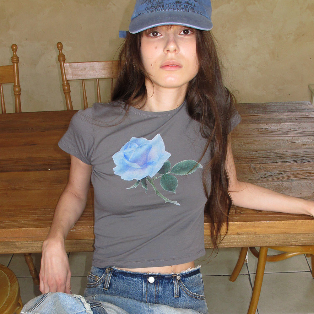 CENTAUR.KR ROSI CROP T-SHIRT_CHARCOAL