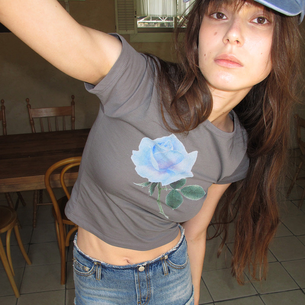 CENTAUR.KR ROSI CROP T-SHIRT_CHARCOAL