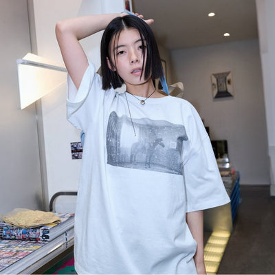 (UNISEX) Short Sleeve Photo T-Shirt White (MS6542A921)