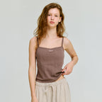 DEPOUND eyelet cap sleeveless - brown