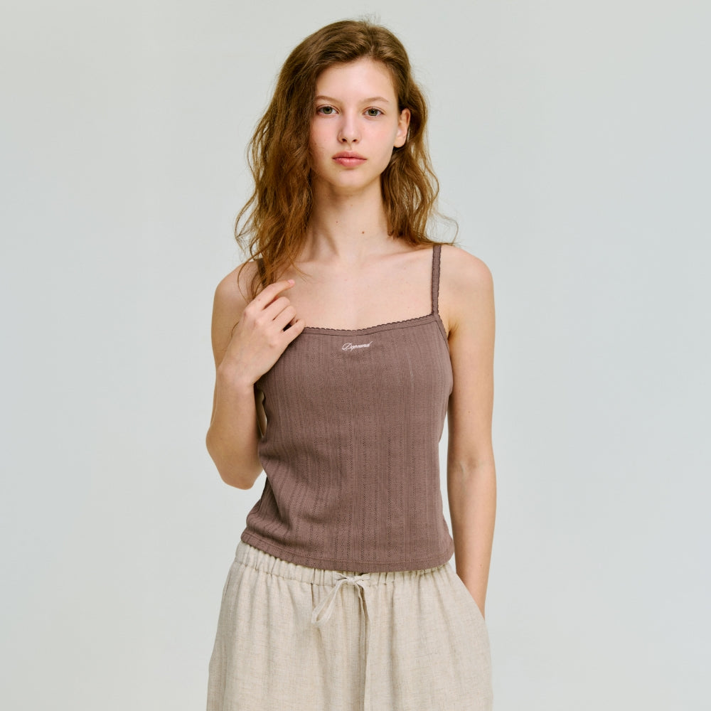 DEPOUND eyelet cap sleeveless - brown