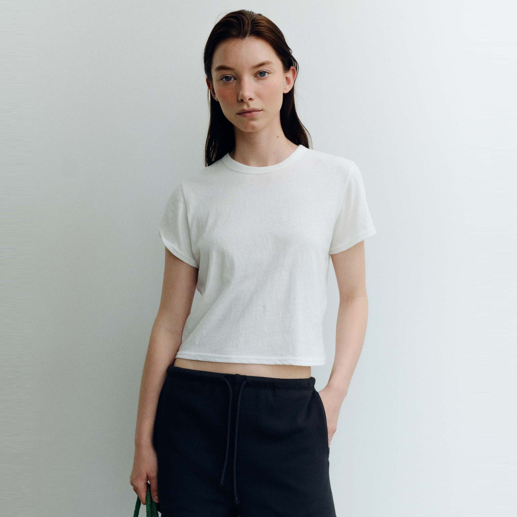 AUBER [2nd pre-order delivery on 8/3] Soft Stitch Short Sleeve - White