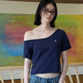 LOW CLASSIC OFF-SHOULDER RAGLAN JERSEY TEE_NAVY [LC262TS02NV]