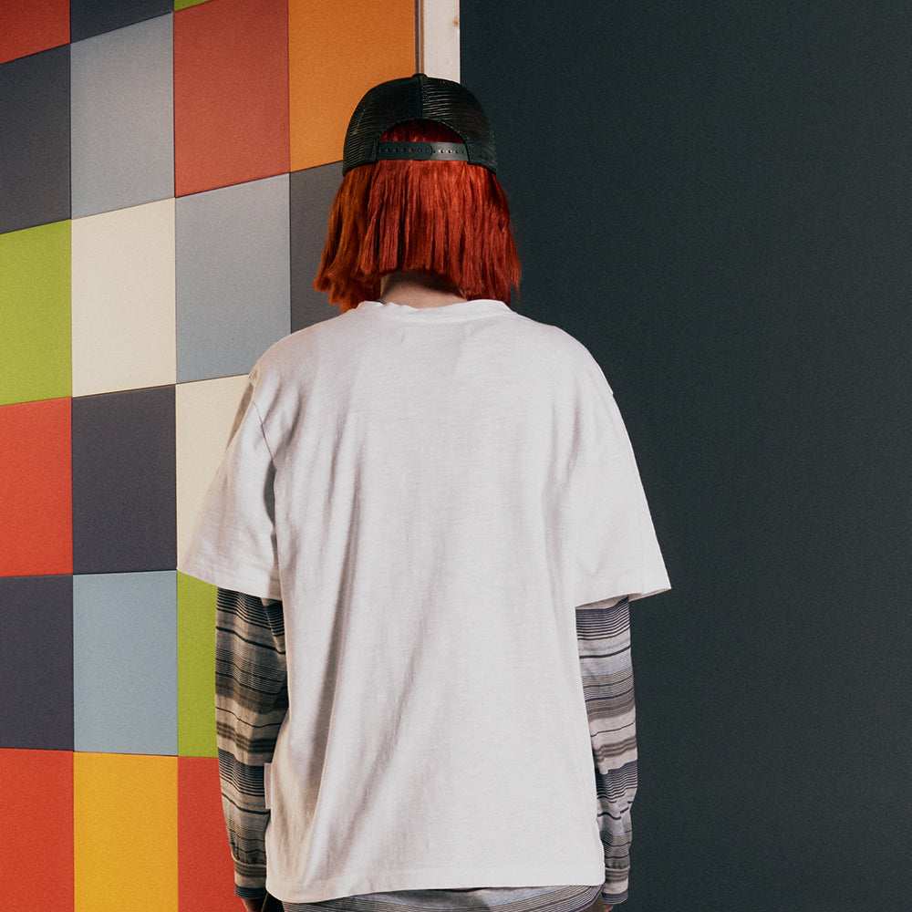 THEMUSEUMVISITOR COLOR TYPO SLUB T-SHIRT (WHITE)
