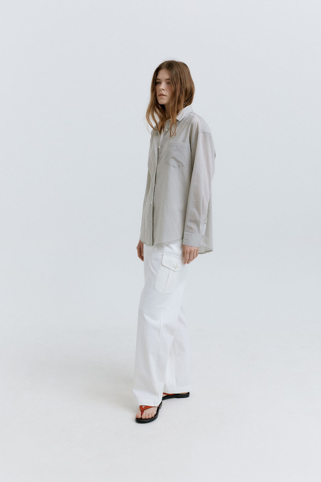 HACER Tencel Stripe Shirt (Grey Stripe)