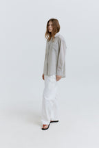 HACER Tencel Stripe Shirt (Grey Stripe)