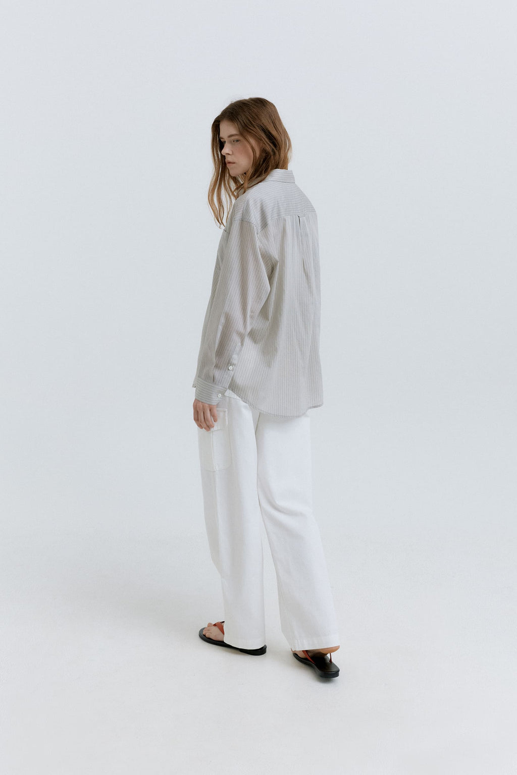 HACER Tencel Stripe Shirt (Grey Stripe)