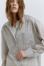 HACER Tencel Stripe Shirt (Grey Stripe)