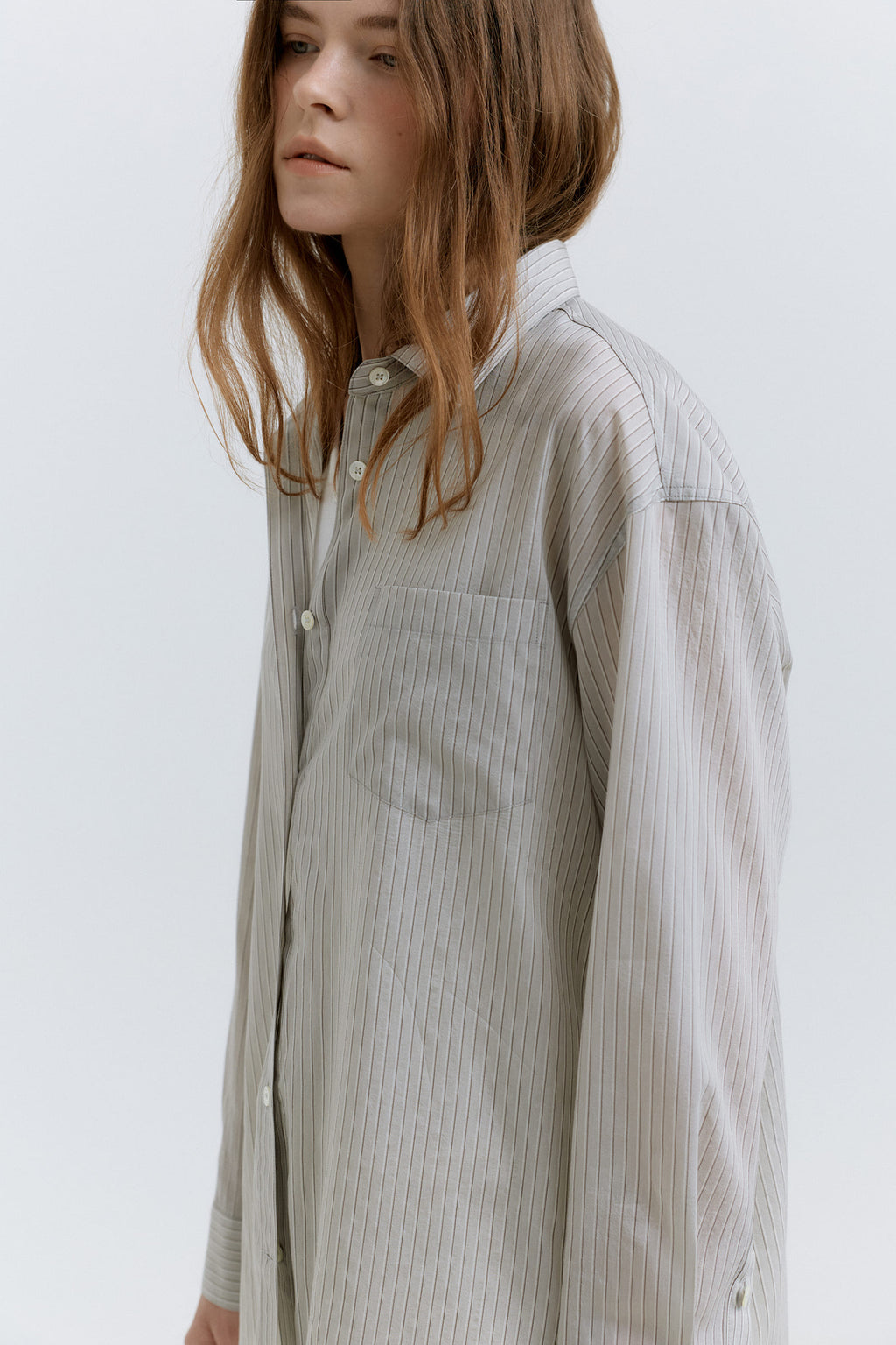 HACER Tencel Stripe Shirt (Grey Stripe)