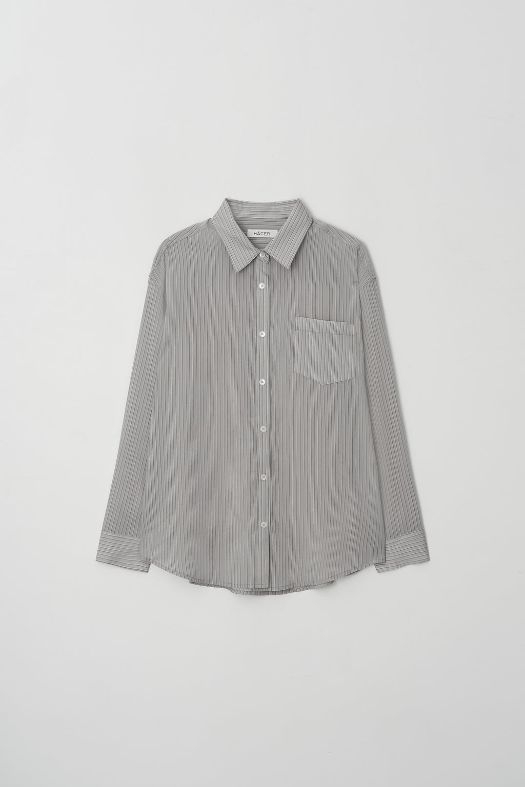 HACER Tencel Stripe Shirt (Grey Stripe)