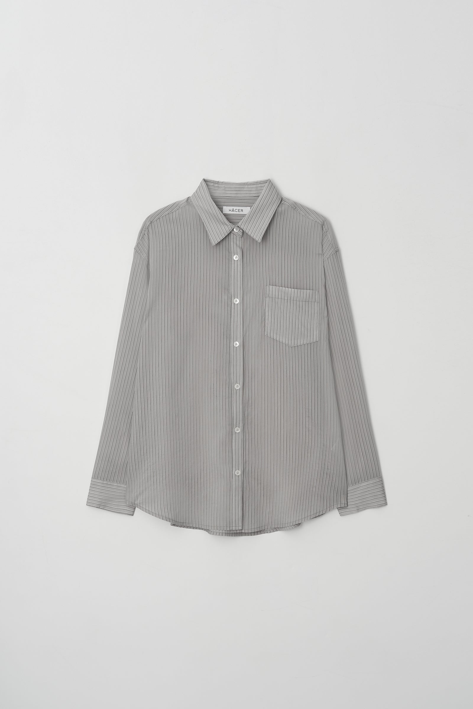 HACER Tencel Stripe Shirt (Grey Stripe)