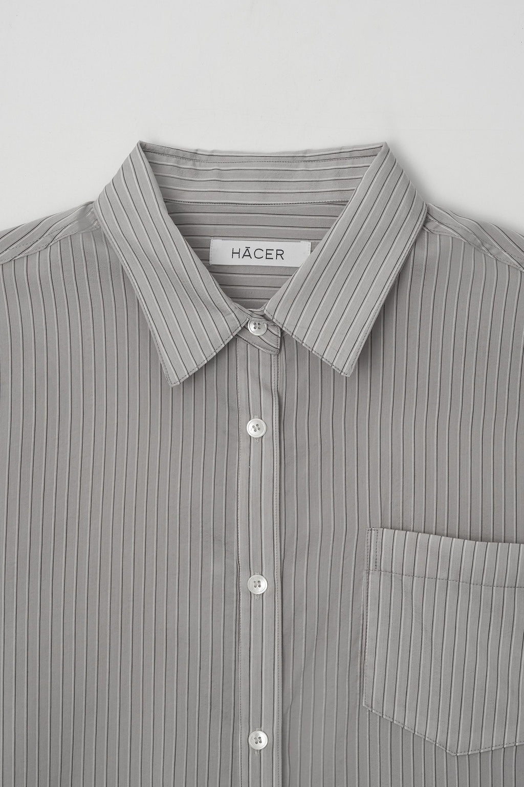 HACER Tencel Stripe Shirt (Grey Stripe)