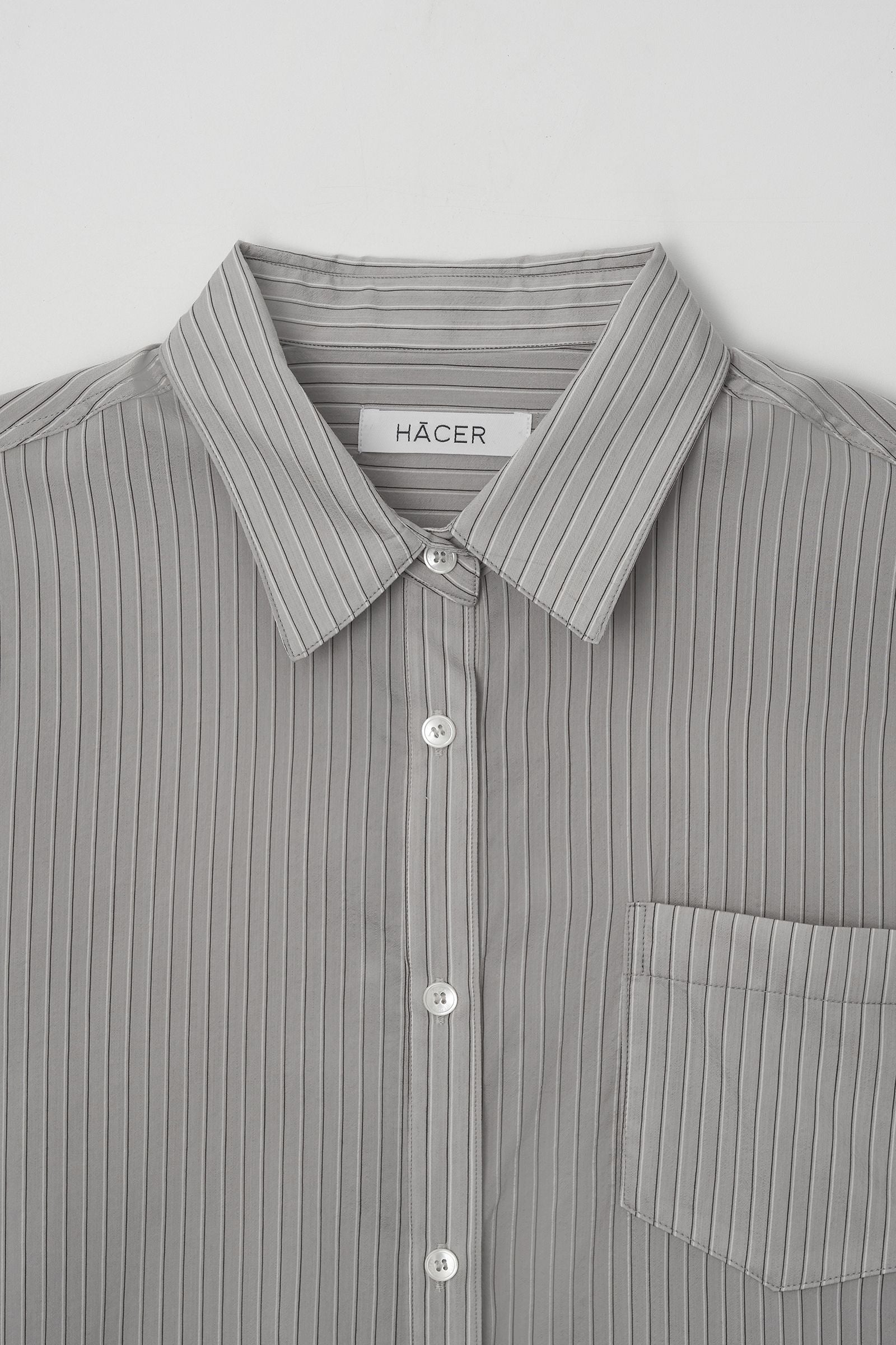 HACER Tencel Stripe Shirt (Grey Stripe)
