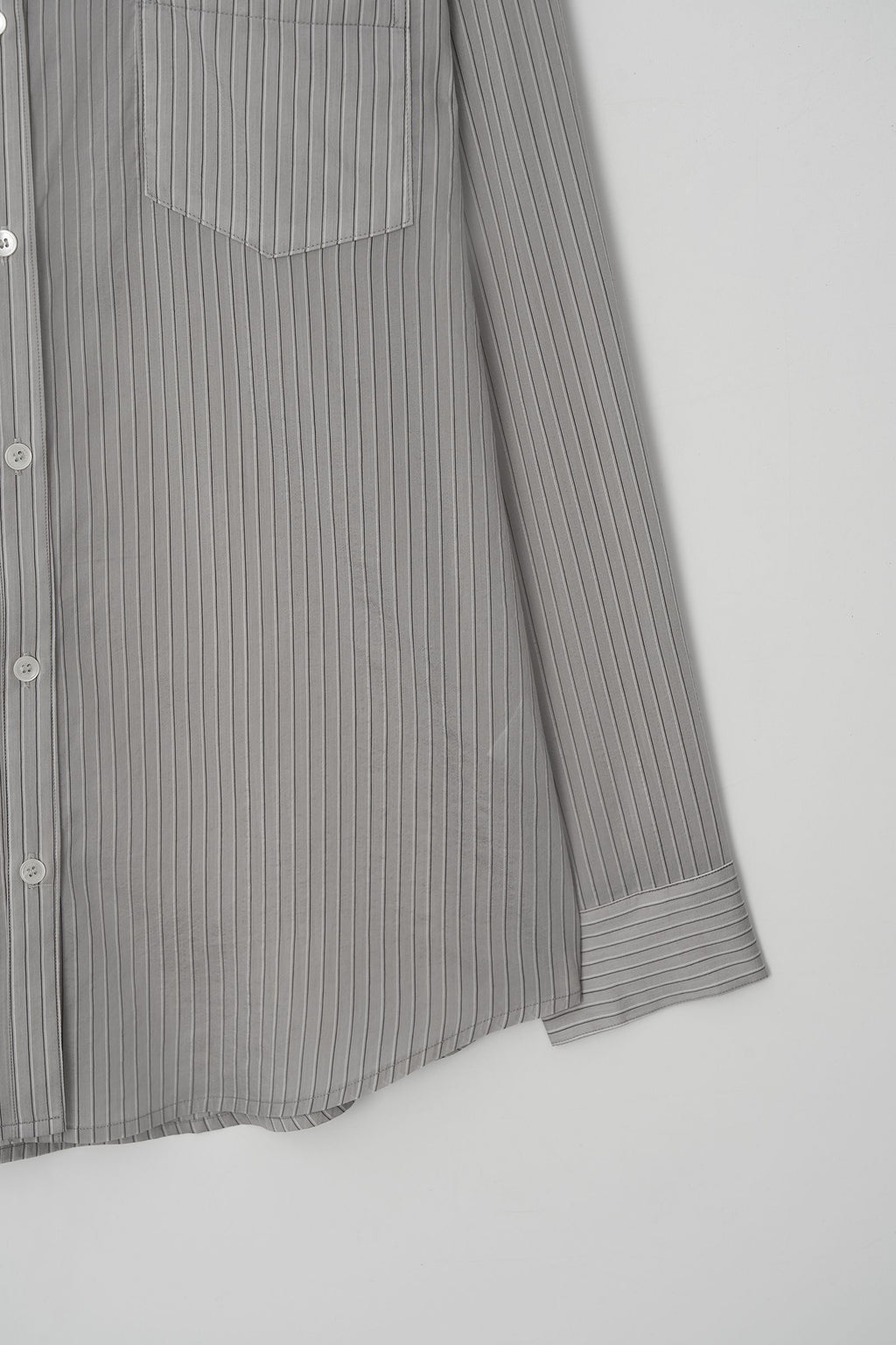 HACER Tencel Stripe Shirt (Grey Stripe)