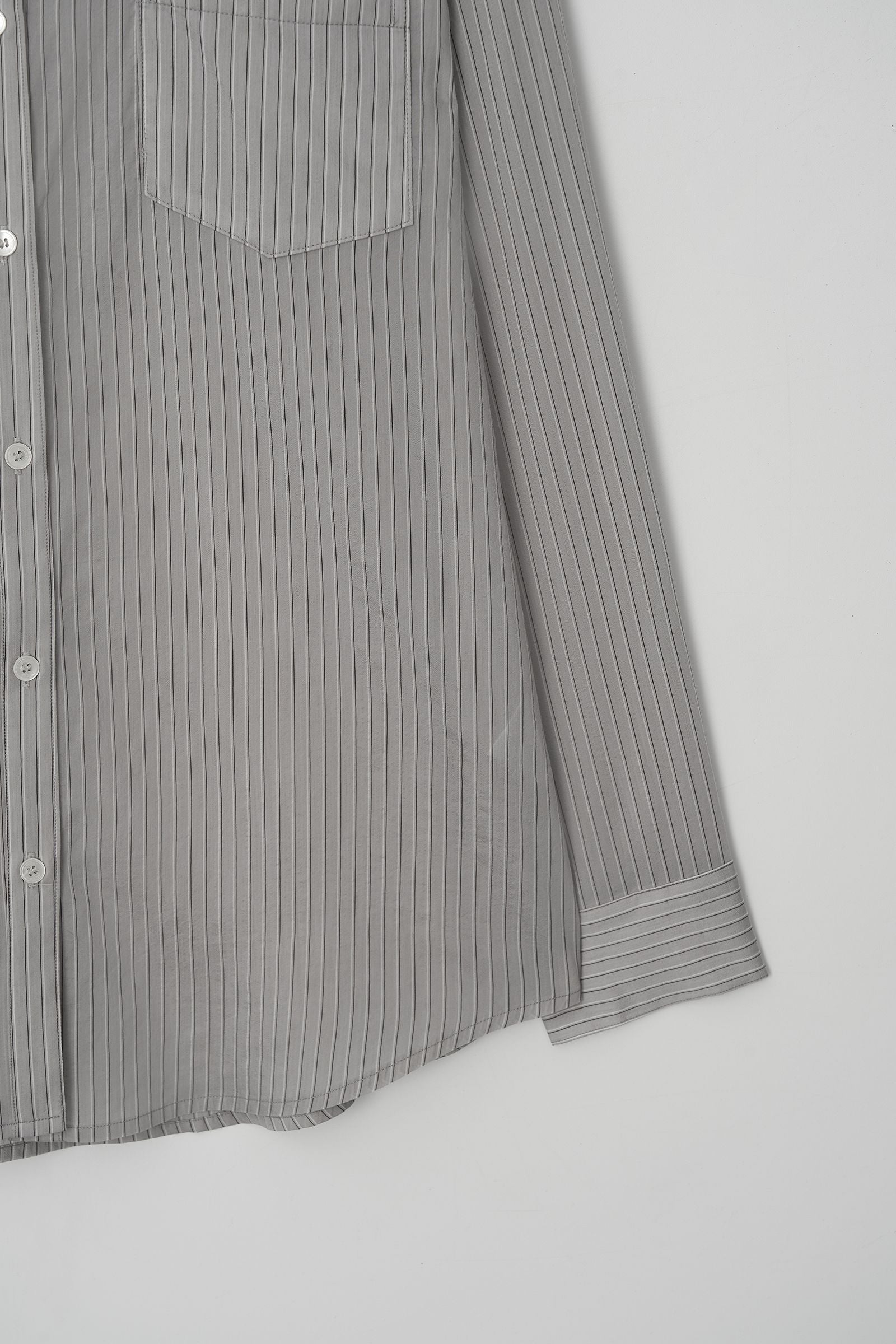 HACER Tencel Stripe Shirt (Grey Stripe)