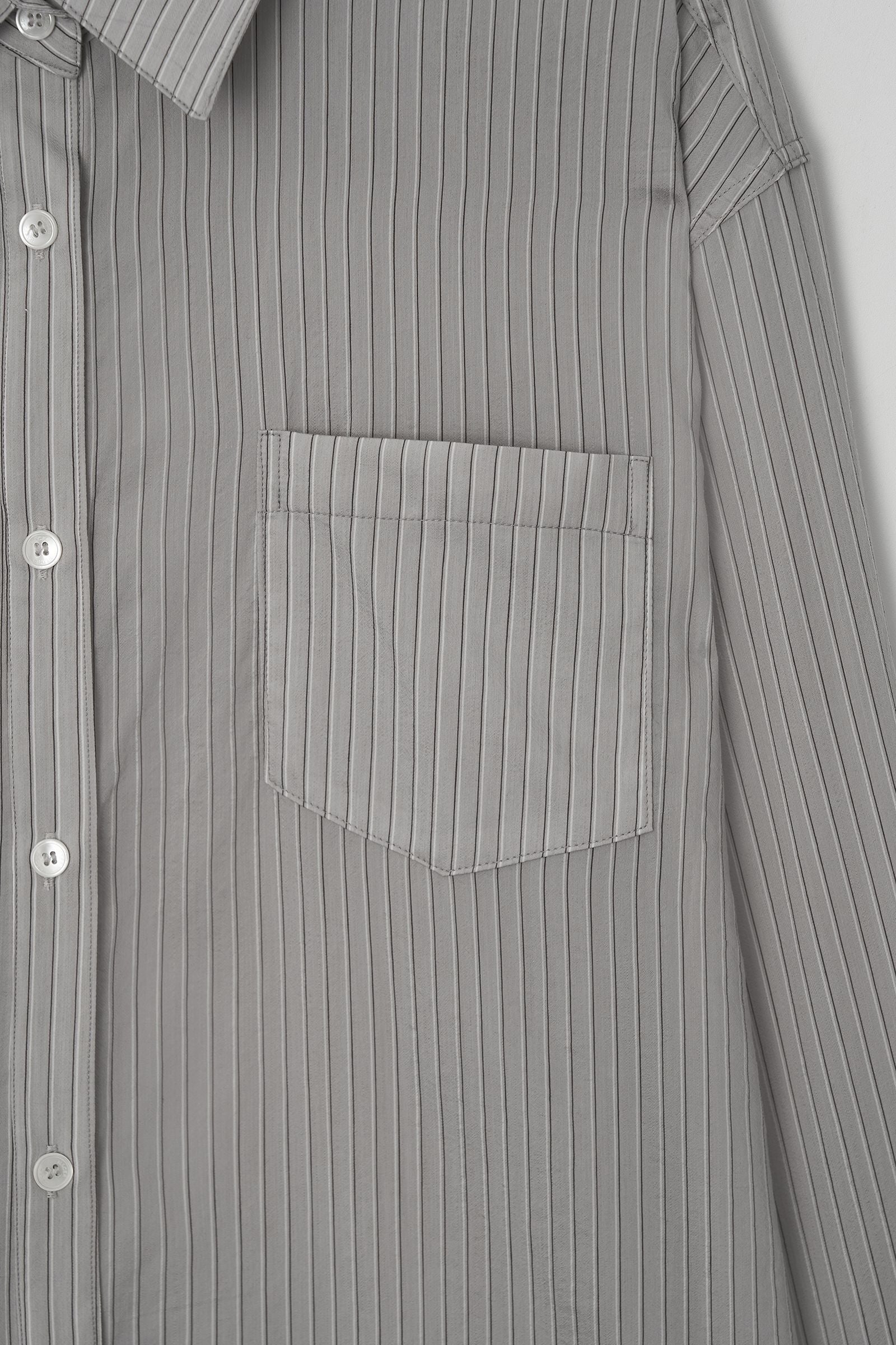 HACER Tencel Stripe Shirt (Grey Stripe)