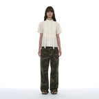 PARTIMENTO WOMEN SCARF RUFFLE PINTUCK BLOUSE_IVORY