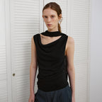 SUAMAR Wane Drape Neck Sleeveless (Black)