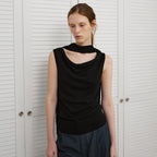 SUAMAR Wane Drape Neck Sleeveless (Black)