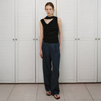 SUAMAR Wane Drape Neck Sleeveless (Black)