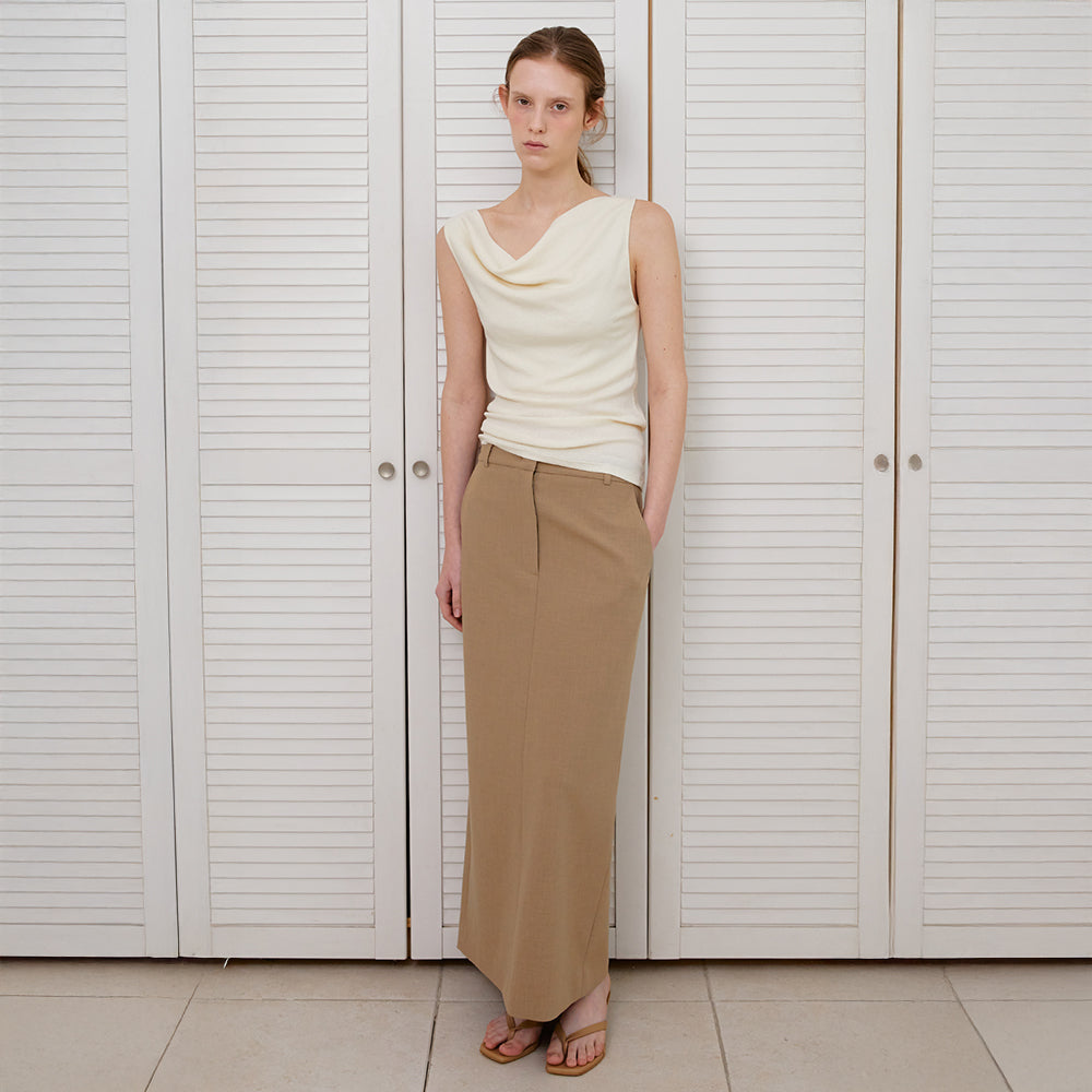 SUAMAR Wane Drape Neck Sleeveless (Cream)