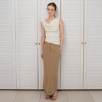 SUAMAR Wane Drape Neck Sleeveless (Cream)