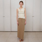 SUAMAR Wane Drape Neck Sleeveless (Cream)