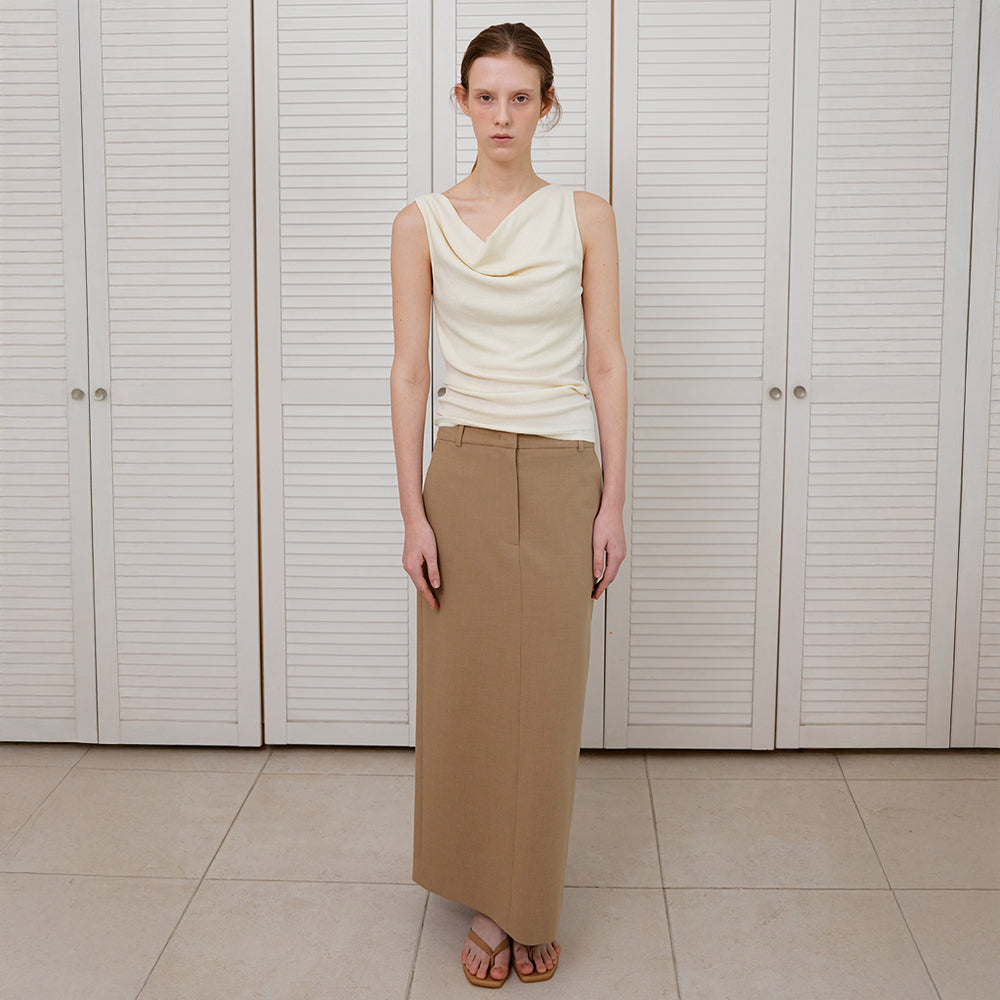 SUAMAR Wane Drape Neck Sleeveless (Cream)