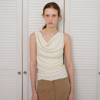 SUAMAR Wane Drape Neck Sleeveless (Cream)