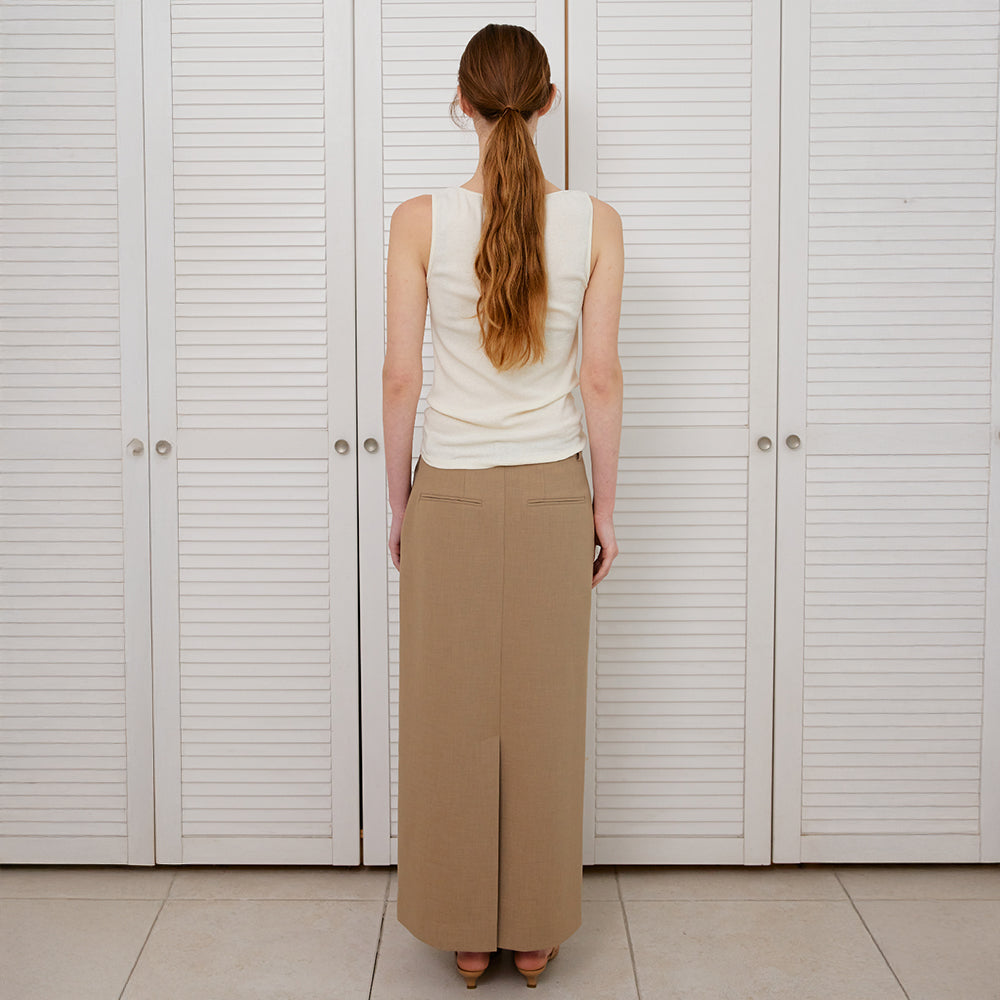 SUAMAR Wane Drape Neck Sleeveless (Cream)
