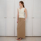 SUAMAR Wane Drape Neck Sleeveless (Cream)